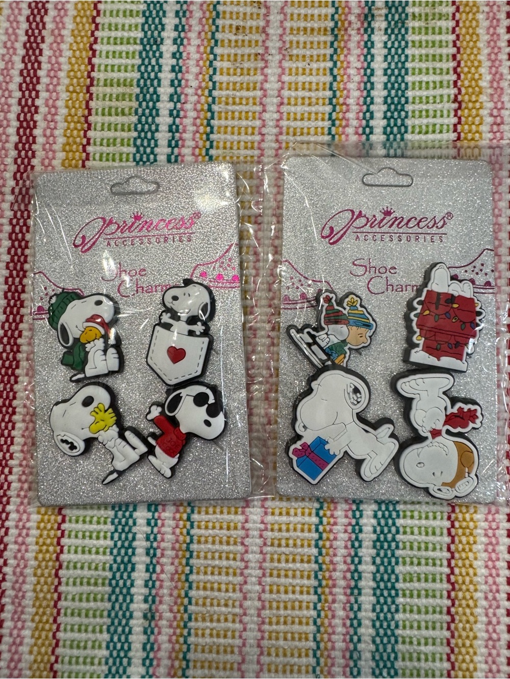 Snoopy Shoe Charms - White & Multicolor